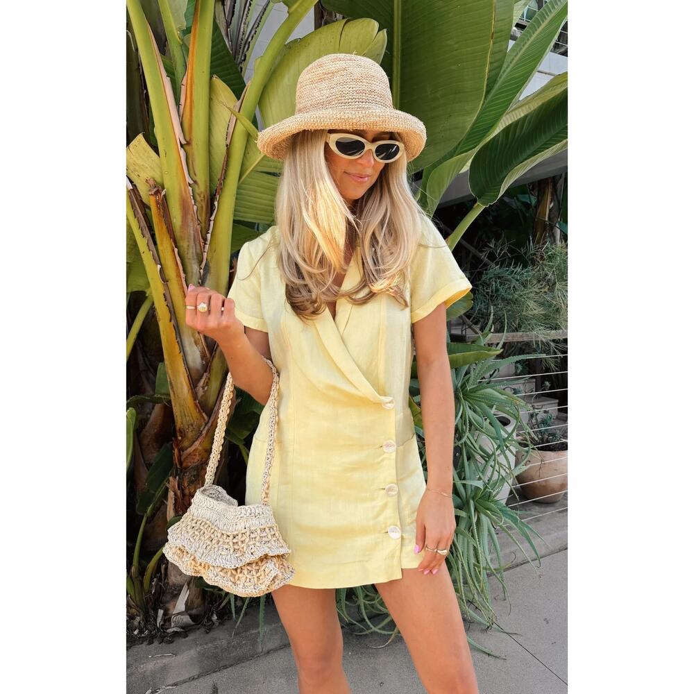 NEW Show Me Your Mumu Bicoastal Blazer Romper Butter Yellow Size Medium